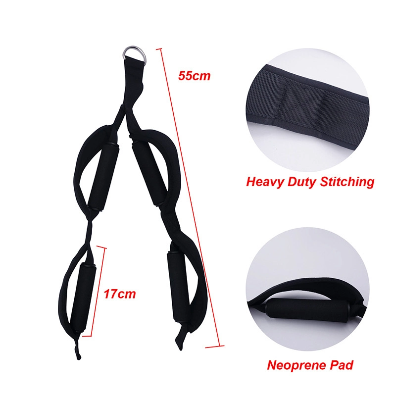 Long Triceps Rope Cable with 2 Sets of Non-Slip Neoprene Handles for Increased Range of Motion - Gym Rope for Push Downs, Crunches, Facial Pulls Wyz19428