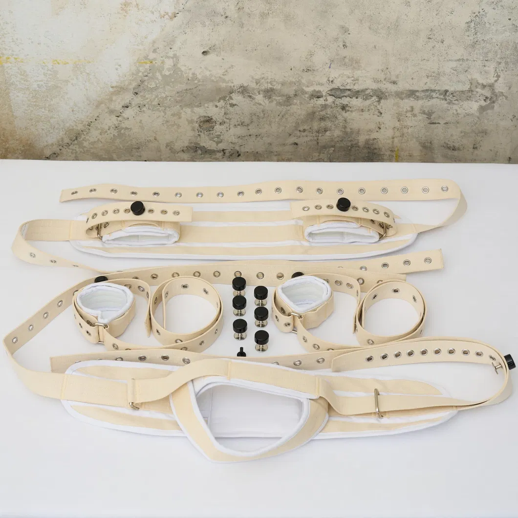 Wholesale Lockable Cotton Handcuff Sexy Collar with Wrist Ankle Cuffs Bondage Sm Sex Toy for Men and Women