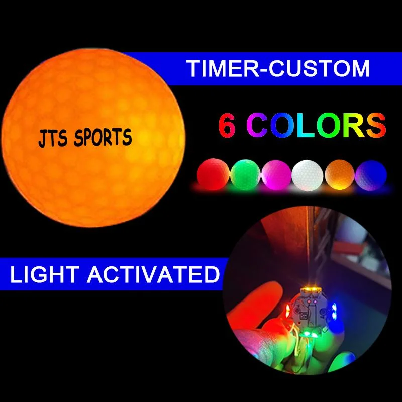 Wholesale 6 Pack Golf Gift Box Custom Logo LED Golf Balls Glow in The Dark Golf Balls for Night Sports