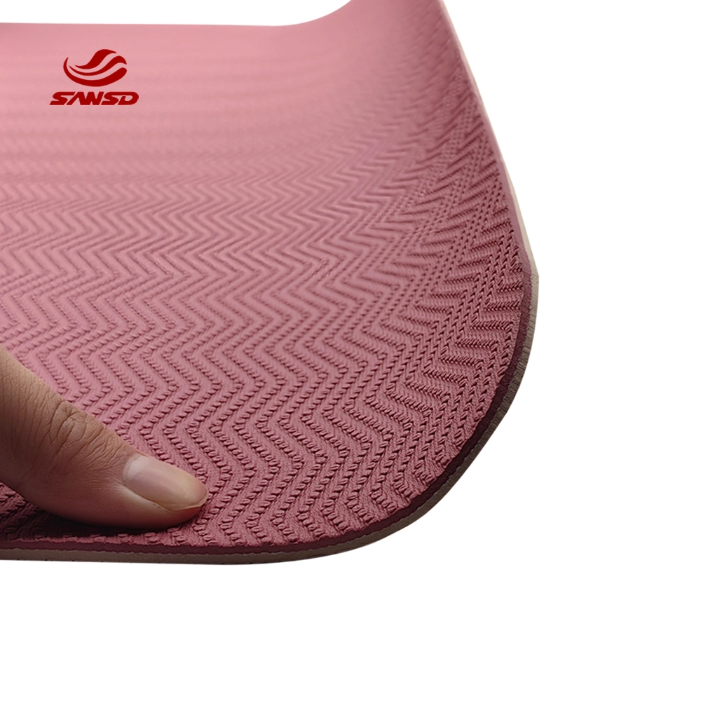 Super Elastic Anti-Tear Mesh Sandwich Yoga Mat TPE Material Perform Excellent in Anti-Slip