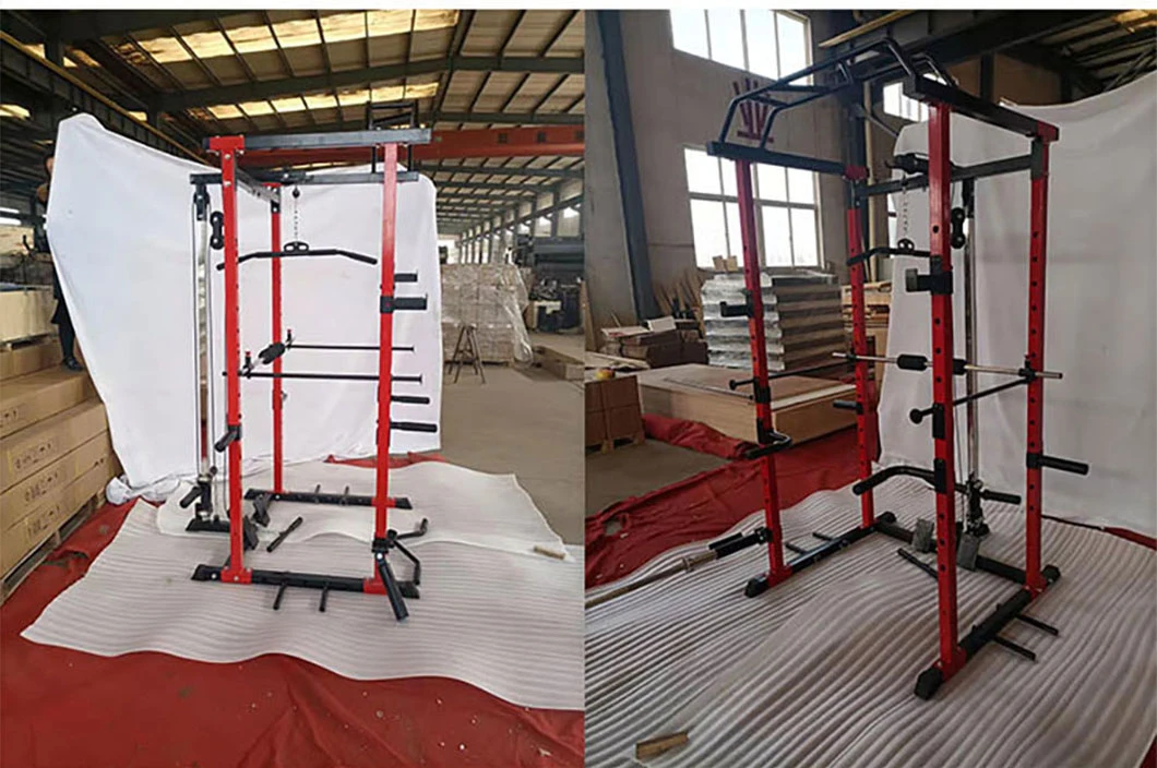 Commercial Folding Half Power Cage Squat Rack for Home Gym Fitness Training Exercise Equipment