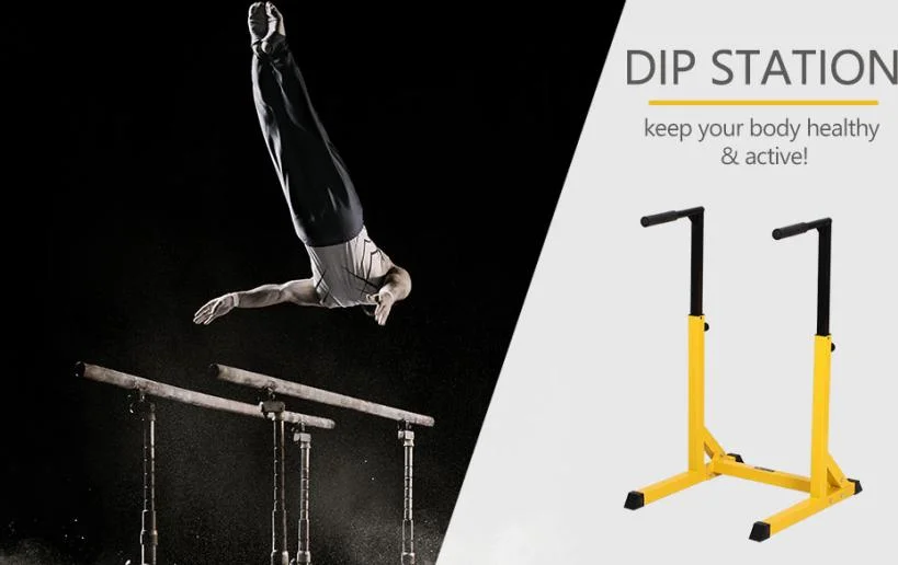 DIP Station Chin up Parallel Bars Pull up Power Tower Home Gym Workout Bicep Tricep Fitness Equipment Height Adjustable