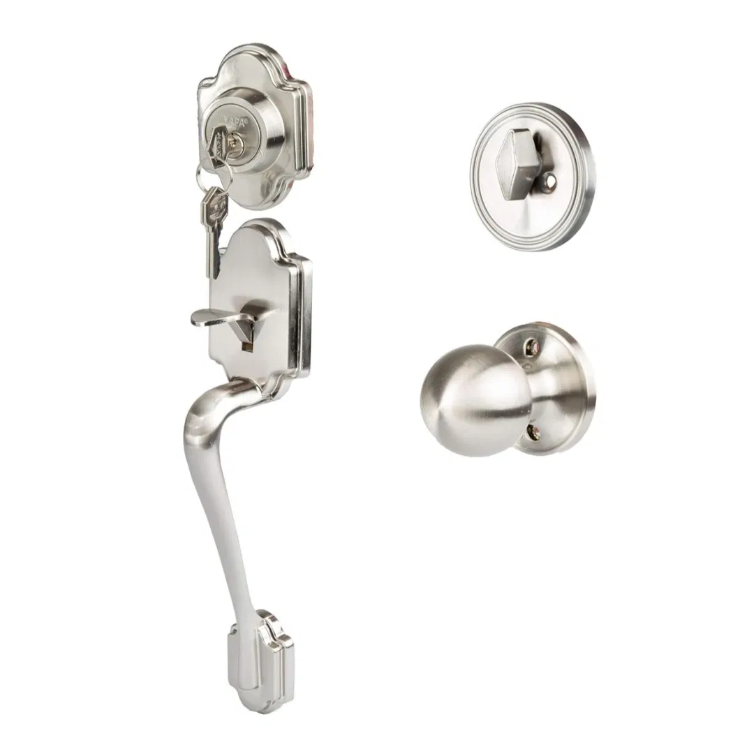 Door Lock Set Handle with Single Cylinder Deadbolt