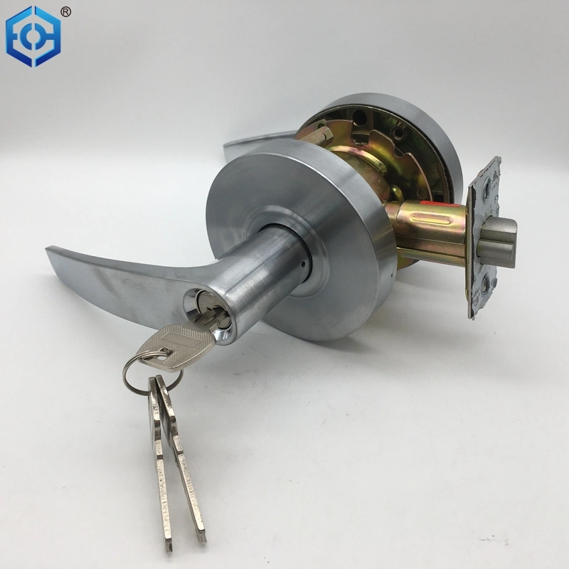 Heavy Duty Commercial Lever Door Lock Satin Chrome Non-Handed Grade 2 Industrial Door Handle UL 3 Hour Fire Rated