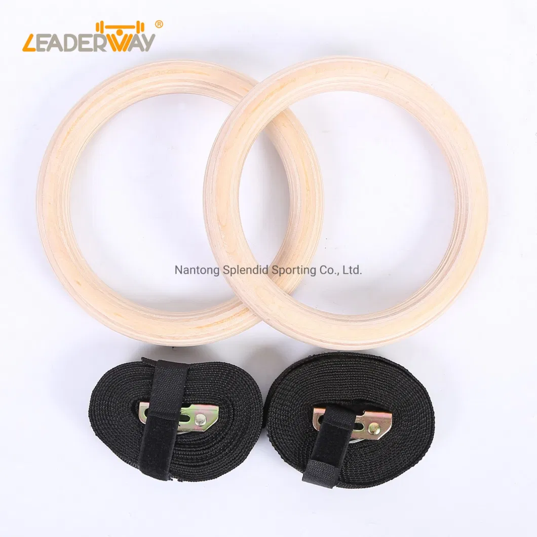 Cheapest Accessories Dips Exercise Body Power Exercise Gym Ring Gym Equipment Customized Fitness Wooden Gymnastic Rings
