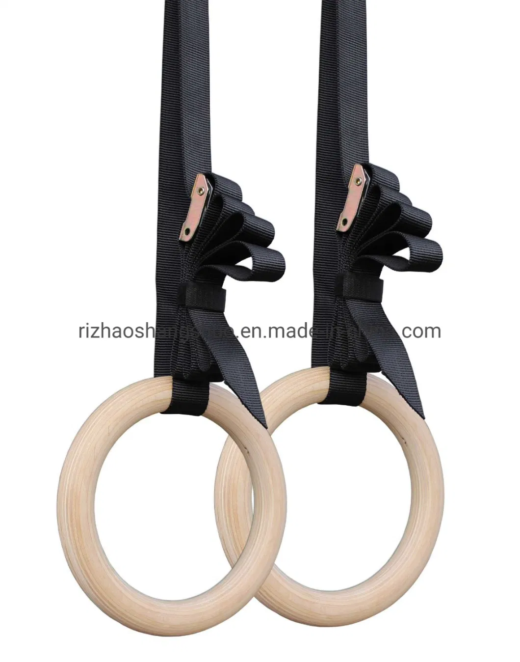 Wooden Gymnastic Rings with Straps Exercise Gym Rings Fitness Gymnastics Ring