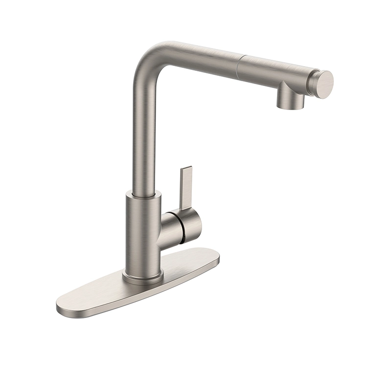 Sanipro America Canada Style Brushed Nickel Pull out Down Splash Proof Head Faucet Hot Cold Water Kitchen Mixer Tap