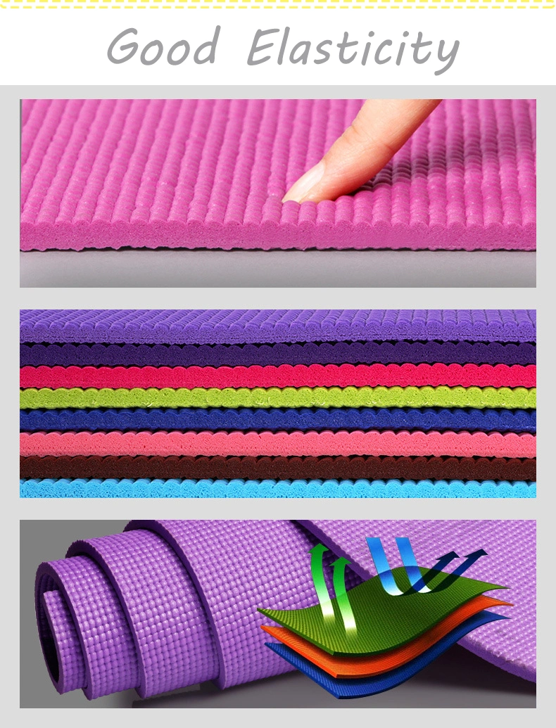 Non Slip Exercise EVA / TPE / PVC Home Gyms Fitness Sports Anti Slip Natural Rubber Yoga Mat with Custom Logo