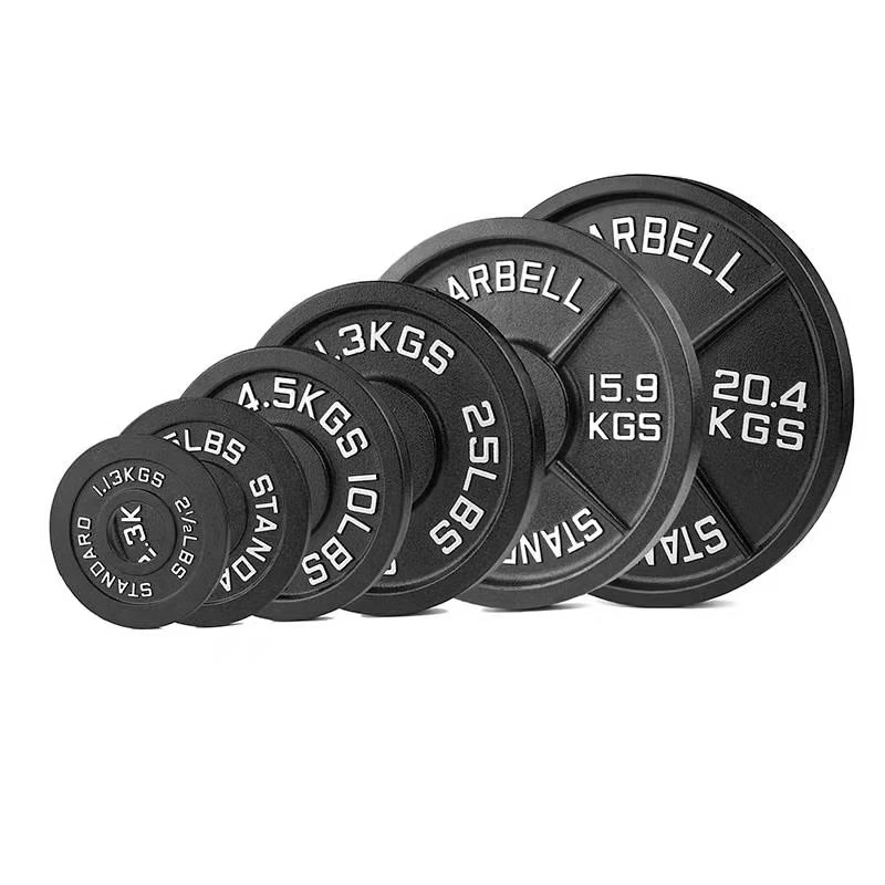 Ap-28 Gym Strength Equipment Cast Iron Barbell Rubber Bumper Plates