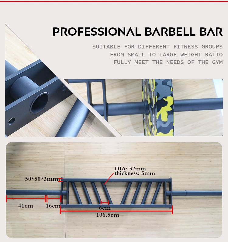 Gym Equipment Weight Lifting Barbell Multi Grip Bar Black Swiss Bar Multi-Grip Camber Bar