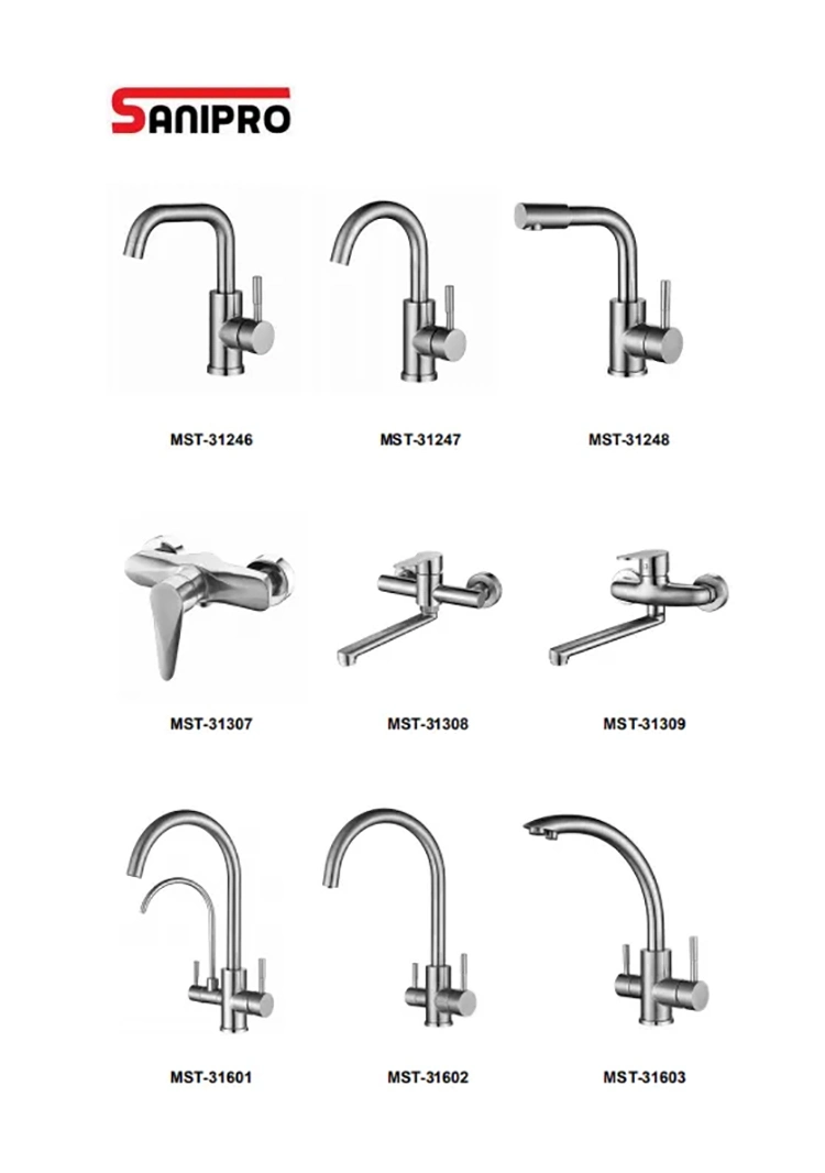 Sanipro Cupc High Quality Modern Bathroom Sink Hot Cold Water Mixer Tap Zinc Alloy Kitchen Faucet with Pull out Shower Head
