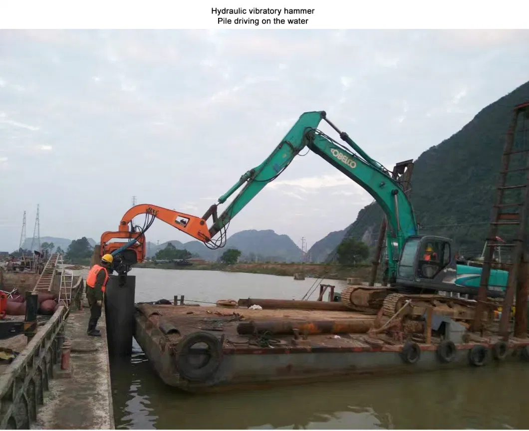 Excavator Pile Hammer Attachments Hydraulic Vibratory Vibro Driver for Z Type Pile