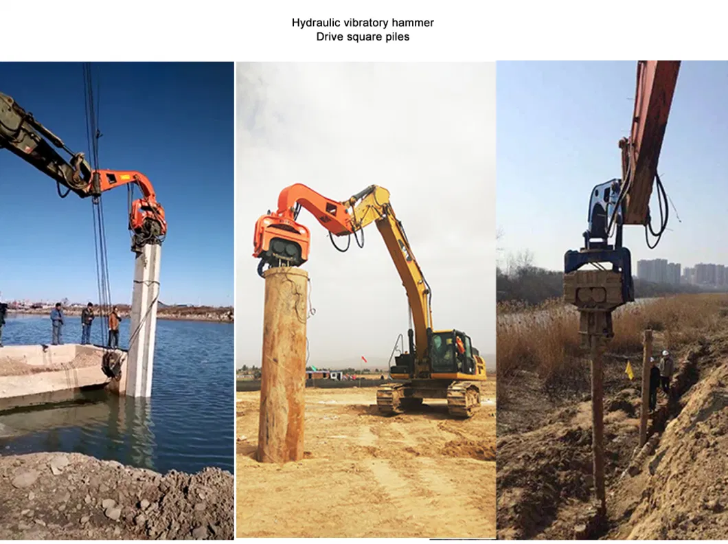 Excavator Pile Hammer Attachments Hydraulic Vibratory Vibro Driver for Z Type Pile