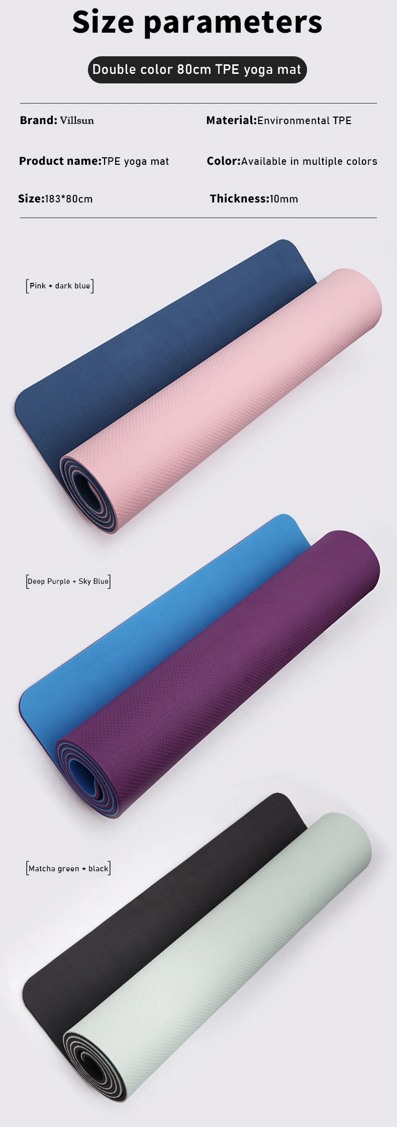 Custom Printed Eco Friendly Gym TPE Yoga Mat with Strap for Women