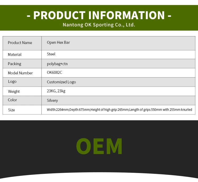 Okpro Gym Fitness Weight Lifting Open Hex Bar