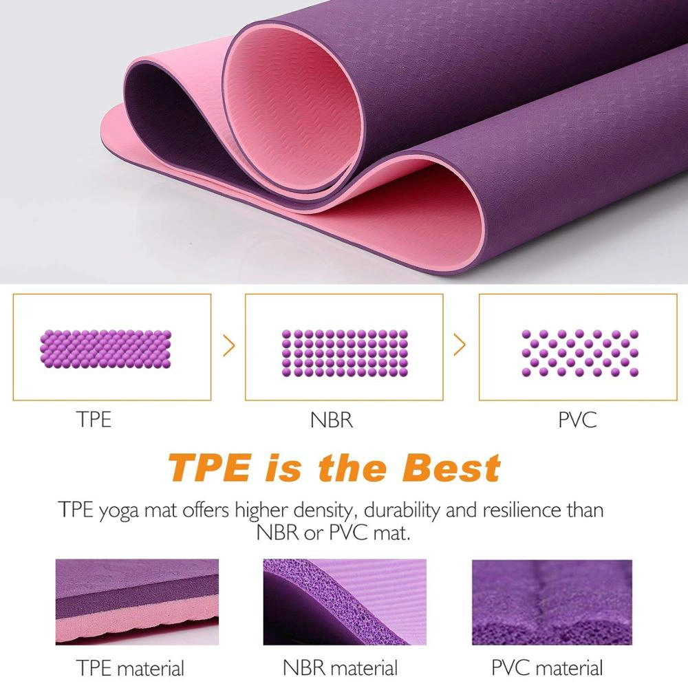 Premium Quality Eco Friendly Anti-Slip TPE Mat Pilates, Organic Eco Friendly Custom Yoga Mat