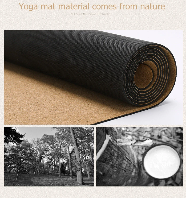 Cork Wood Eco Friendly Gym Natural Rubber Yoga Mat