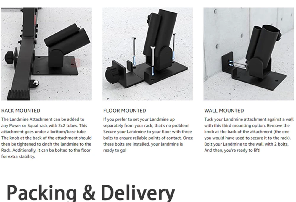 Swivel Landmine Attachment Stand as Barbell Bar Holder Rigs Accessories Full 360 Degree for Core Strength Training