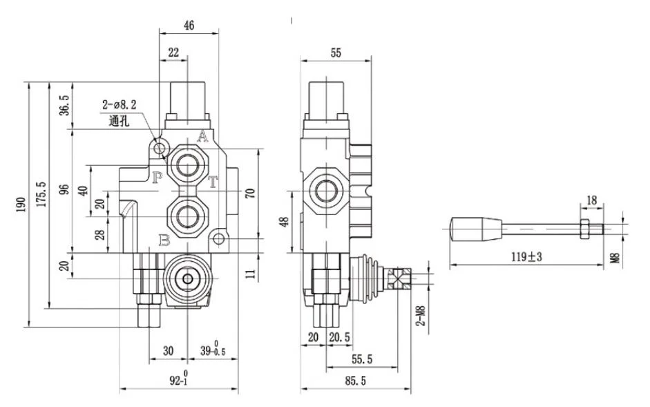 Hydraulic Monoblock Single Handle SD4 for Wood Splitter Small Dumpers