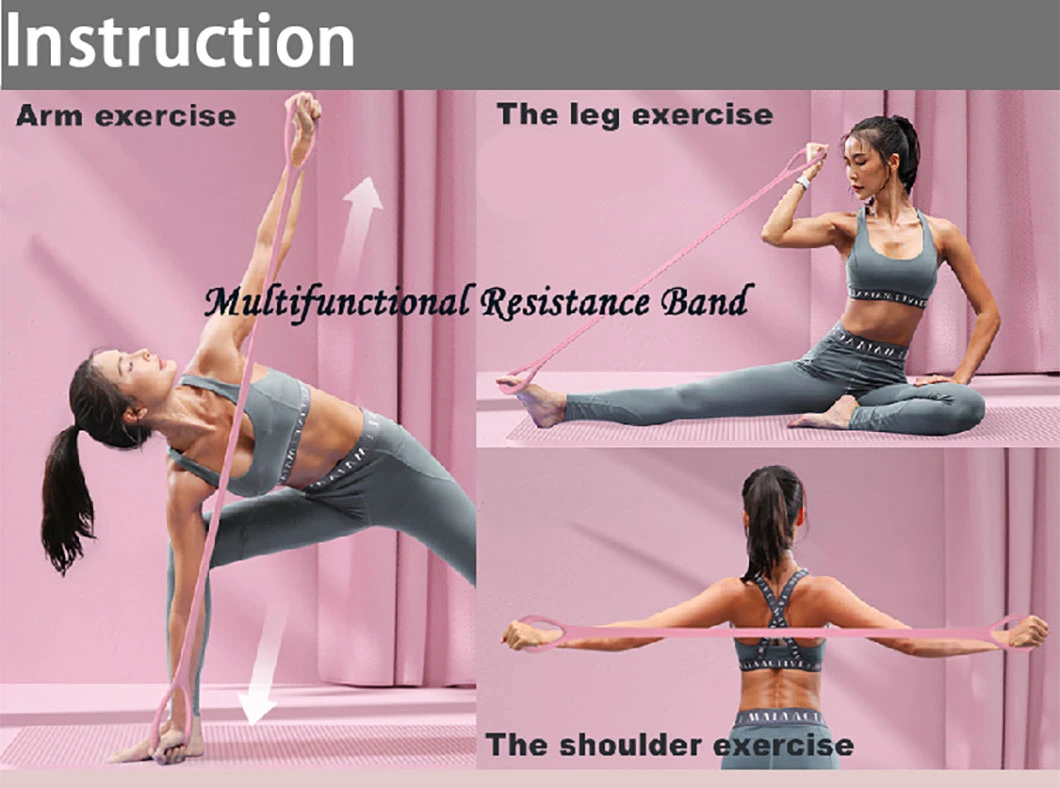 Figure 8 Fitness Resistance Elastic Bands with Handles for Chest Arm and Shoulder Stretching