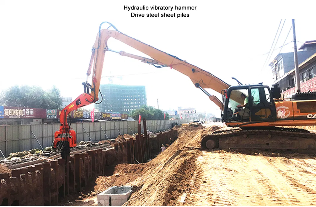 Excavator Pile Hammer Attachments Hydraulic Vibratory Vibro Driver for Z Type Pile