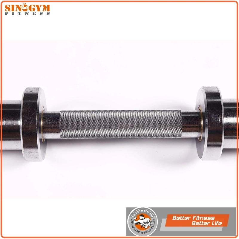 Polish Chromed Dumbbell Handle with Part of Knurling Shaft