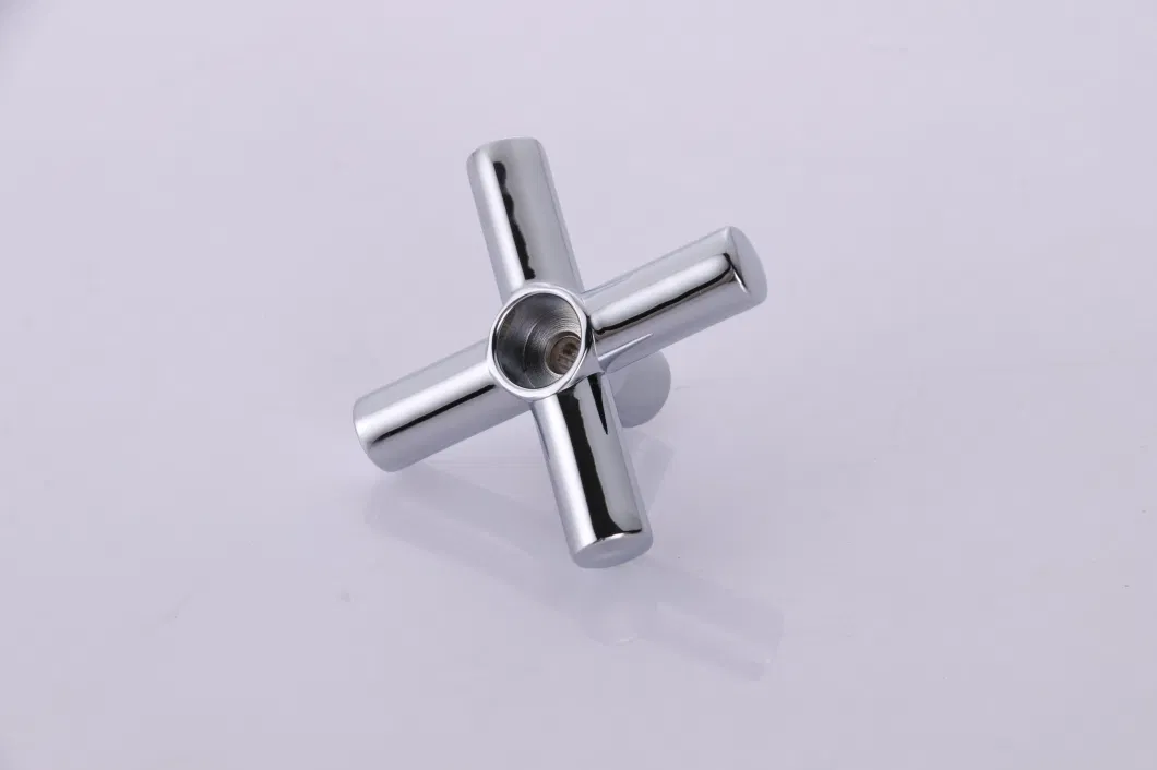 Cross Handwheel, Two Handed Handle, Cold and Hot Faucet Handle, Cross Handle, Zinc Alloy Chrome Plated