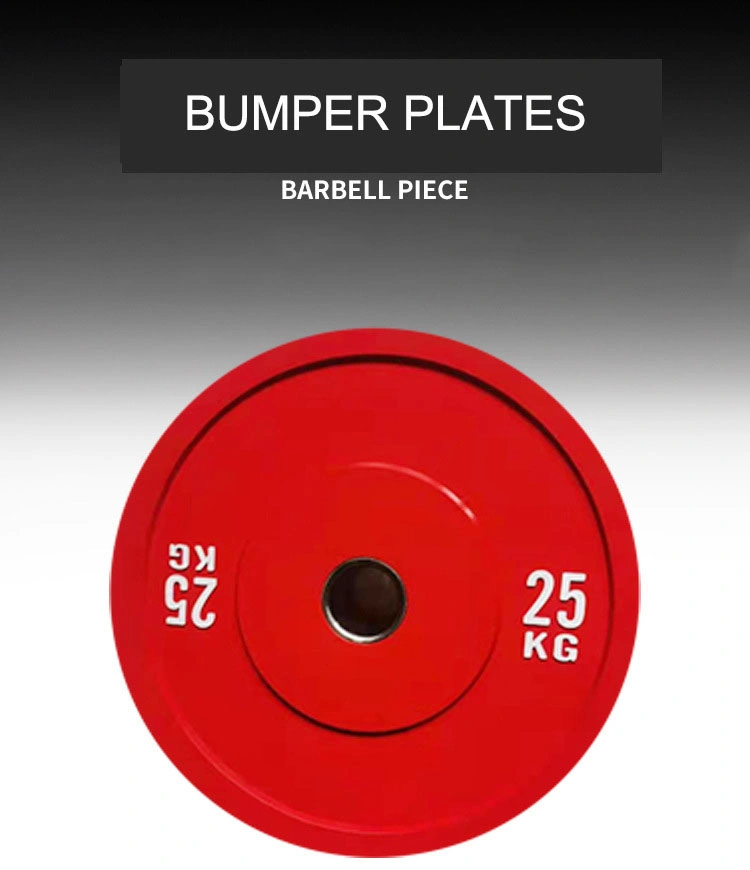 China Hot Sale Fitness Weight Lifting Bumper Color Coded Rubber Weight Plate Gym Color Rubber Bumper Plates