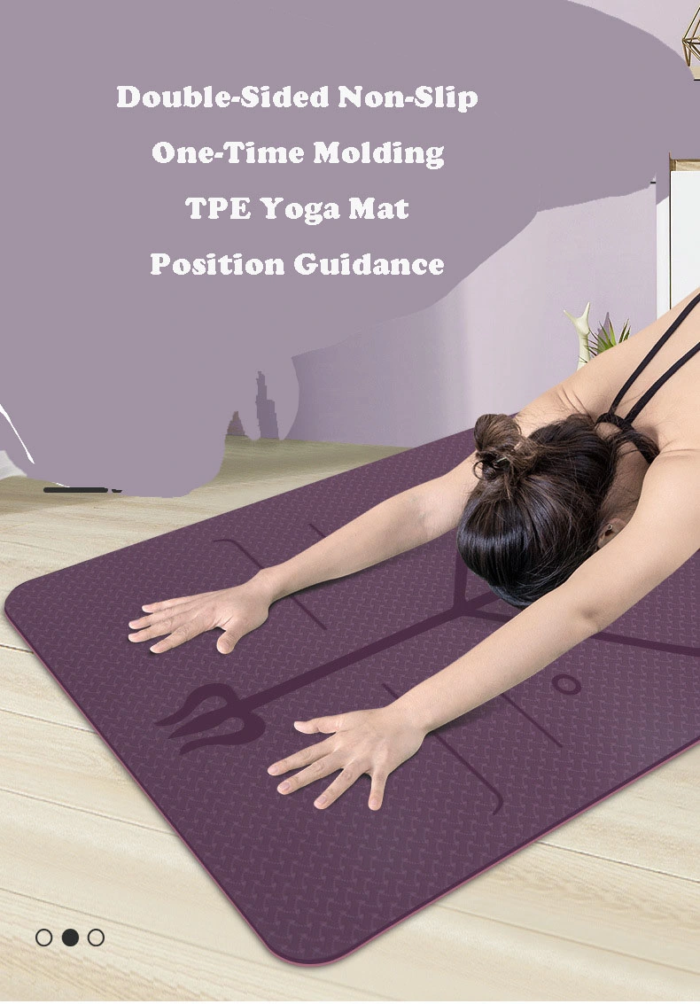 Yoga TPE Rubber Deep Anti-Slip Pattern Gym Exercise Mat