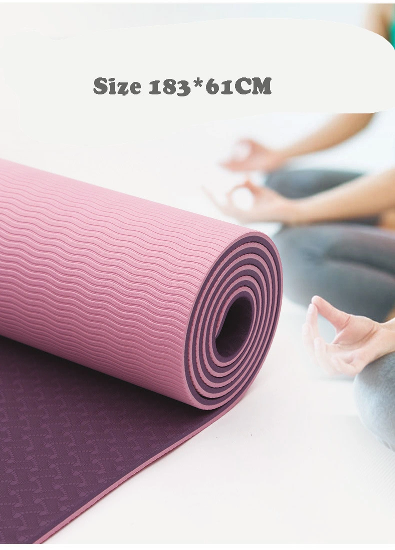 Yoga TPE Rubber Deep Anti-Slip Pattern Gym Exercise Mat