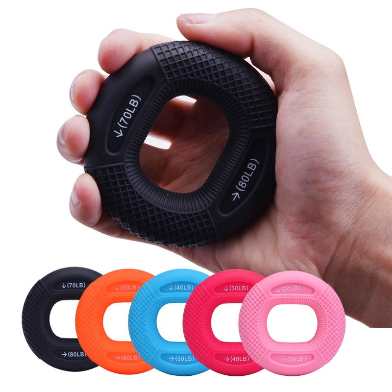 Silicone Adjustable Hand Grip 20-80lb Gripping Ring Finger Forearm Trainer Carpal