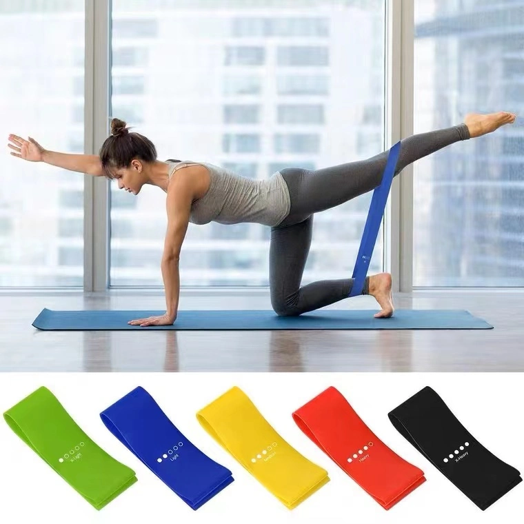 Free Sample Custom Logo Fitness Workout Equipment Training Elastic Rubber Belt for Gym Yoga Exercise Resistance Bands