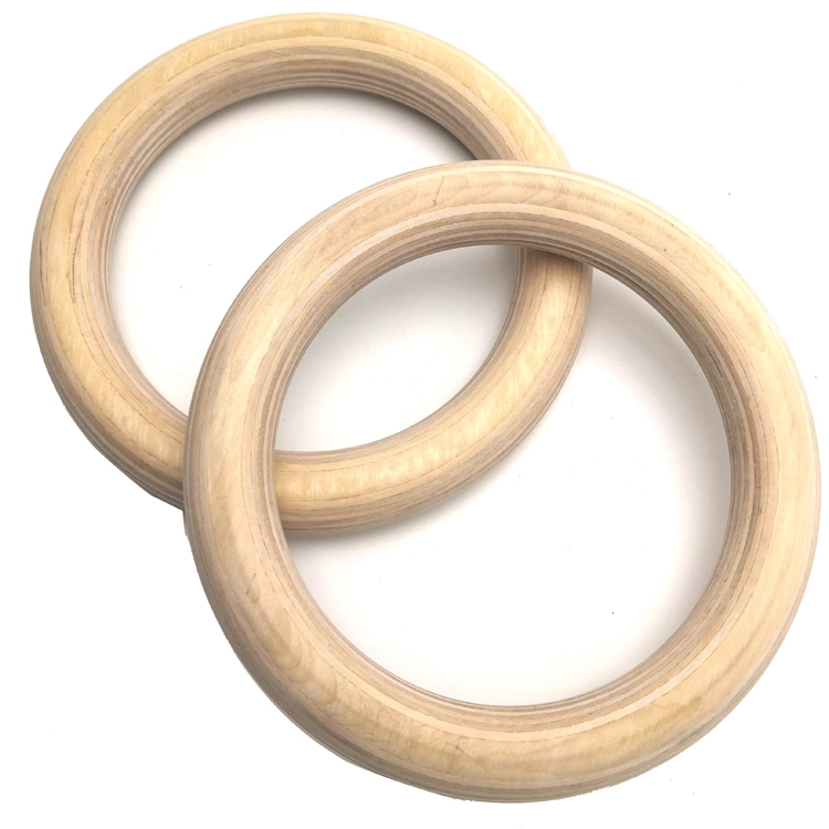 Wooden Gym Rings Gym Exercise Gymnastic Rings with Training