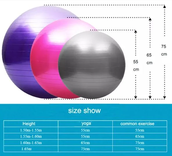 Exercise Gym Anti-Burst Inflatable Custom Logo PVC Balance Yoga Ball