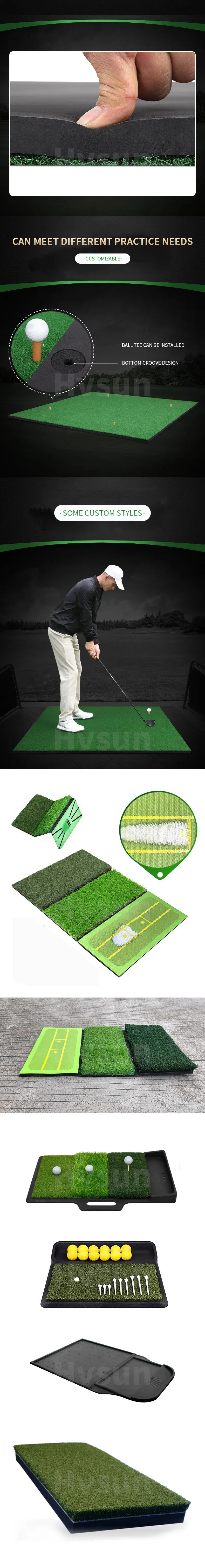 Professional Service Provider Portable Mini Non-Slip Golf Rubber Hitting Training Mats