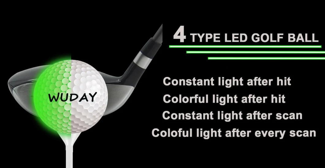 Wholesale 6 Pack Golf Gift Box Custom Logo LED Golf Balls Glow in The Dark Golf Balls for Night Sports