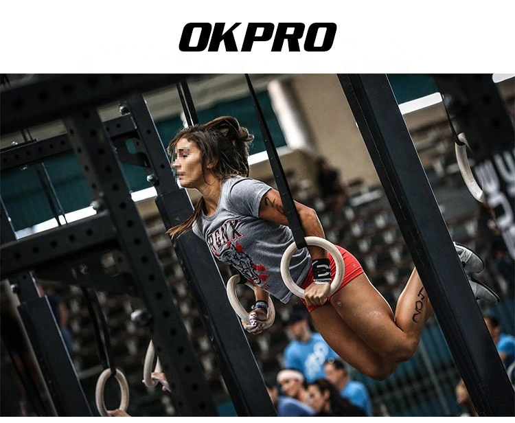 Okpro Fitness Gym Rings Wooden Gymnastic Rings