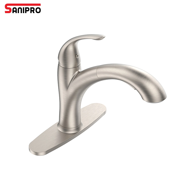 Sanipro Cupc High Quality Modern Bathroom Sink Hot Cold Water Mixer Tap Zinc Alloy Kitchen Faucet with Pull out Shower Head