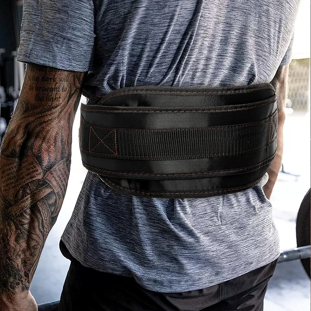Weight Lifting Pull up Neoprene Support Gym Workout Weight Training Belt DIP with Steel Chain