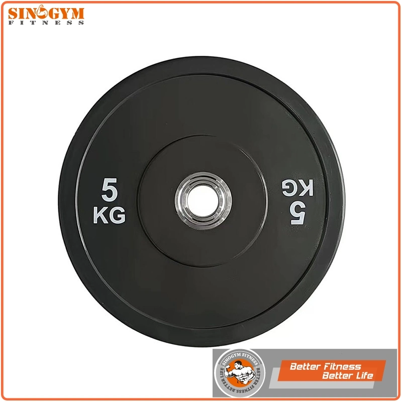 Barbell Weightlifting Rubber Bumper Plate with Solid Steel Hub