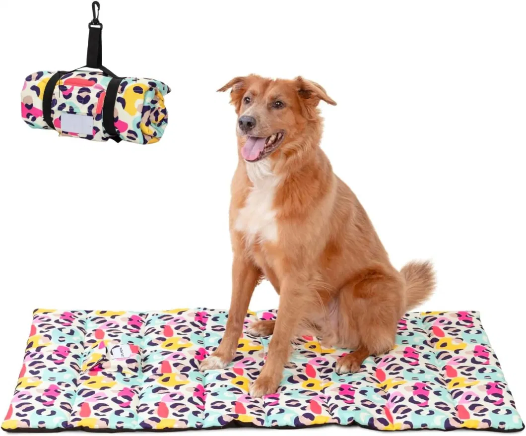 Travel Dog Bed - Outdoor Dog Beds for Camping - Portable Clip-on Carrying Strap Provides Comfort