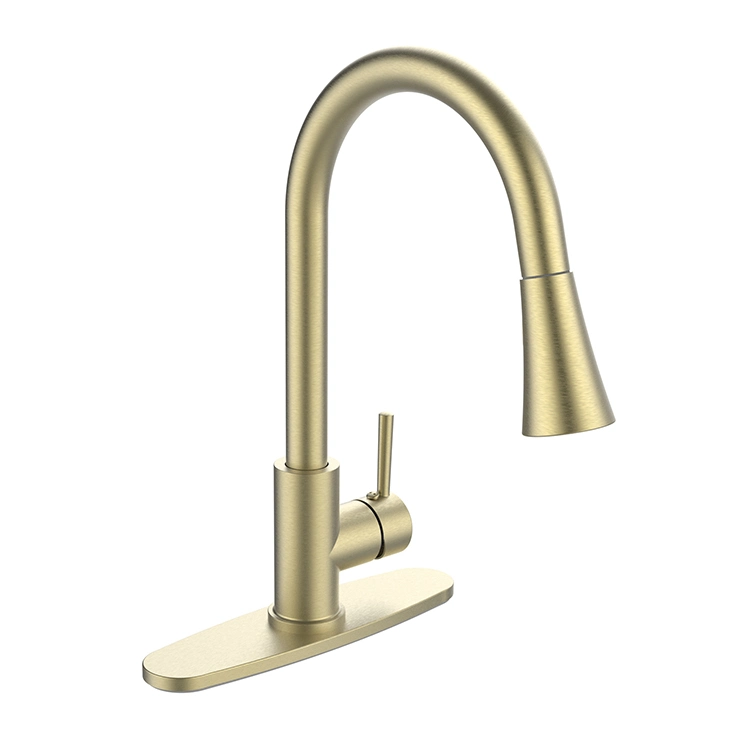 Sanipro NSF Cupc Single Lever Flexible Sink Tap 7 Type Gold Hot and Cold Water Pull-out Mixer Kitchen Faucets