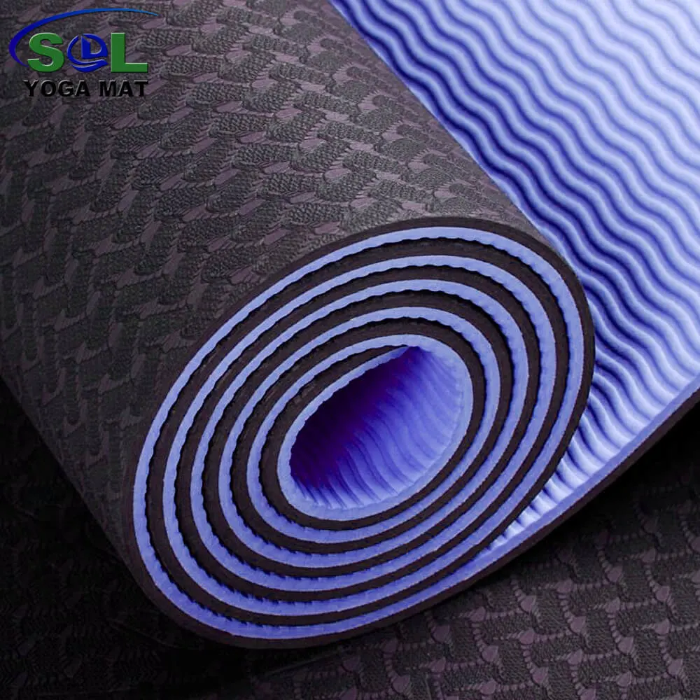 Sol Factory Supplier Personal Design Custom Logo Avalaible High Elastic TPE Eco Friendly Yoga Gym Exercise Mat for Adult