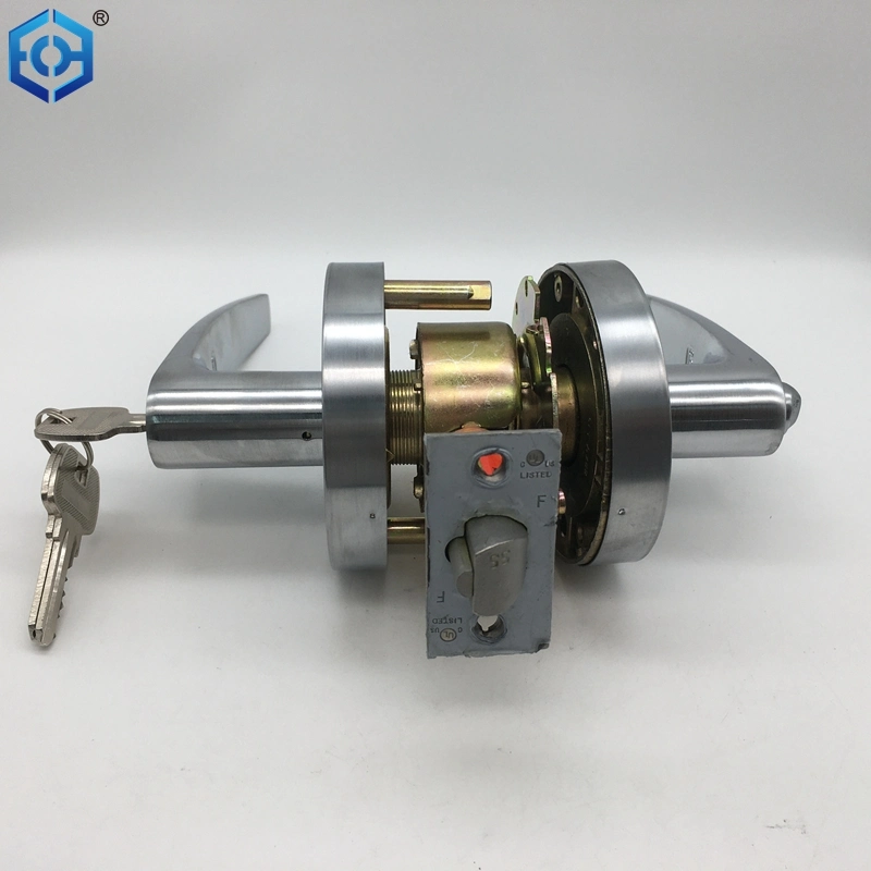 Heavy Duty Commercial Lever Door Lock Satin Chrome Non-Handed Grade 2 Industrial Door Handle UL 3 Hour Fire Rated