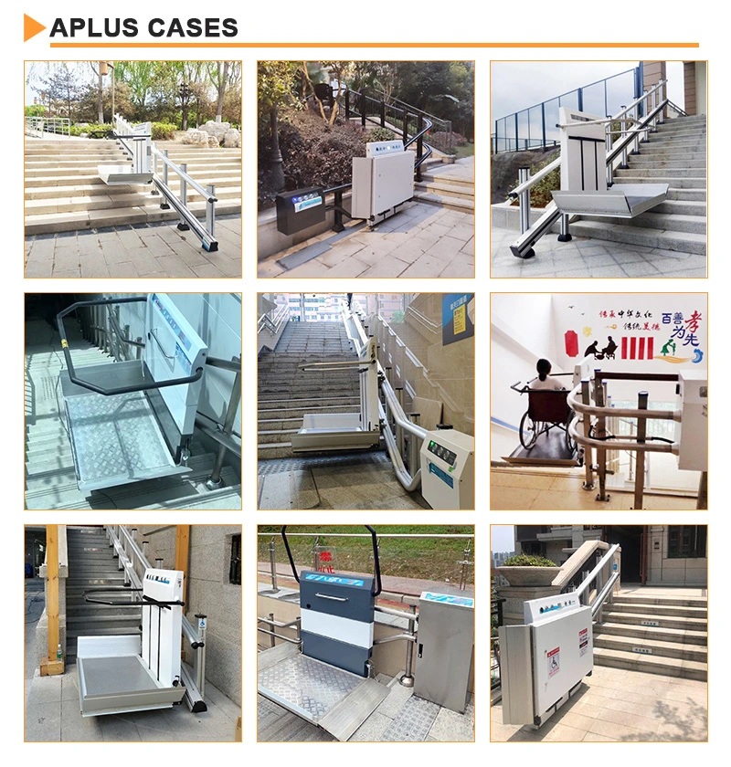 Hydraulic Wheelchair Platform Inclined Lift for Curved or Turning Staircases