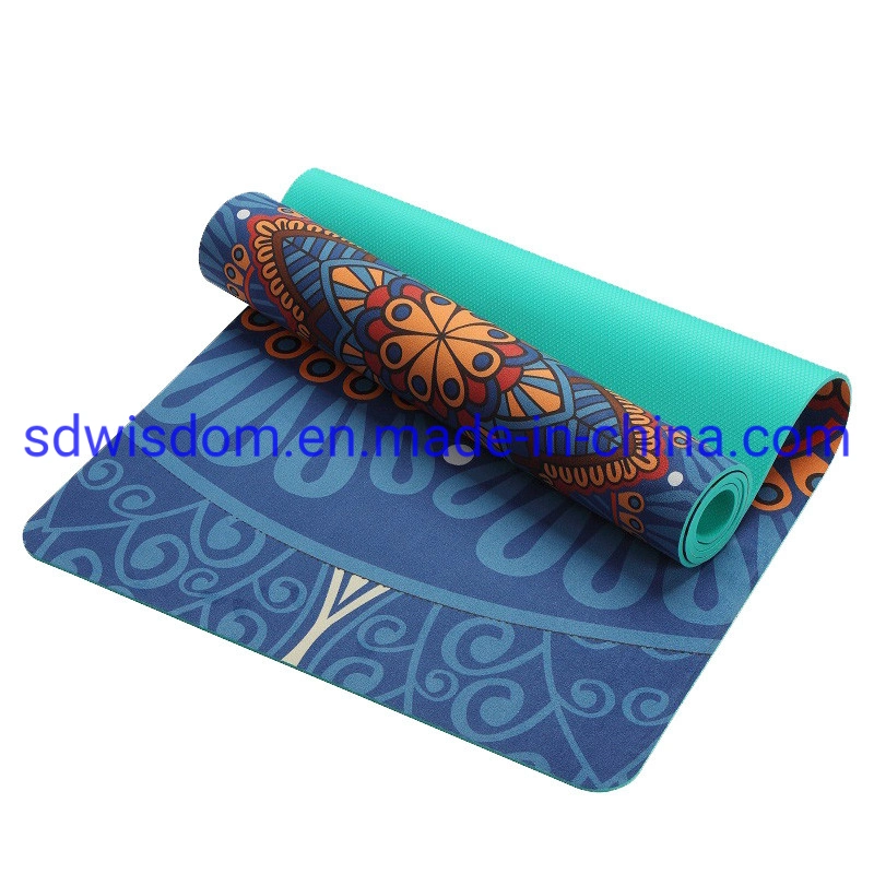 Eco Friendly Manufacturer Printed Natural Rubber Suede Yoga Mats
