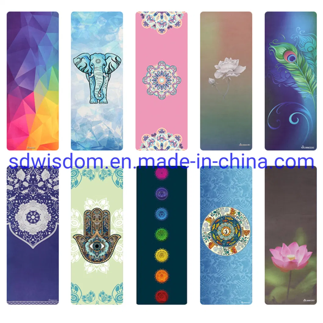 Eco Friendly Manufacturer Printed Natural Rubber Suede Yoga Mats