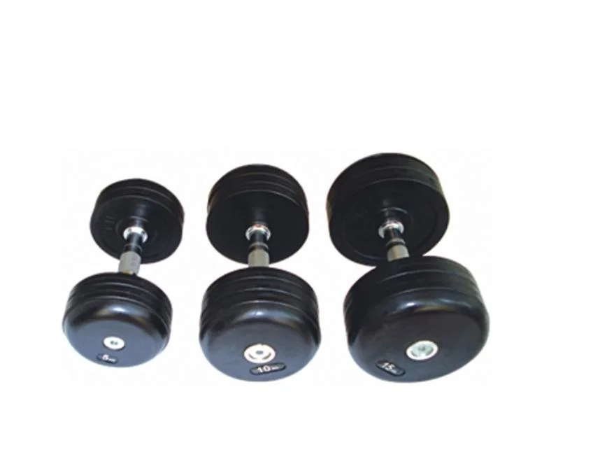 Adjustable Rubber Dumbbell with Chrome Bar