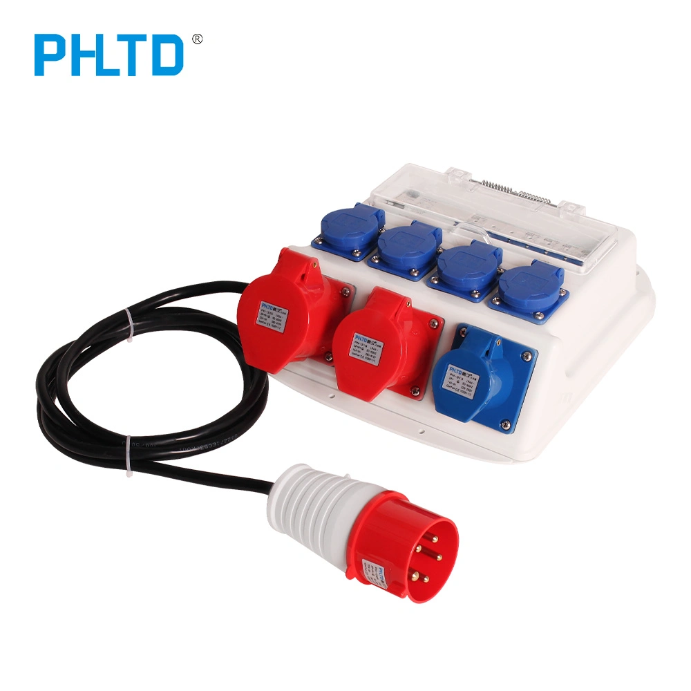 Phltd IP44 Industrial Waterproof Plug Socket Combination Box for Factory Airport Stations Power Distribution