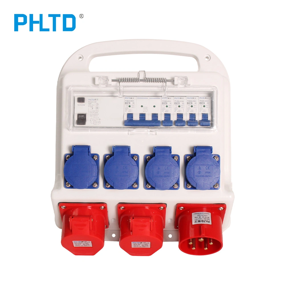 Phltd IP44 Industrial Waterproof Plug Socket Combination Box for Factory Airport Stations Power Distribution